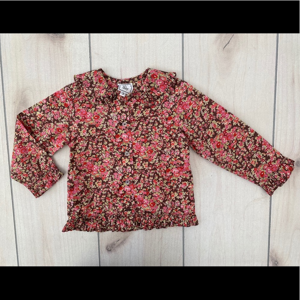 Girls Kate & Libby Floral button down 3